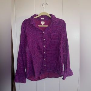 J. Crew Women’s Size Large Flannel Shirt Red/Blue